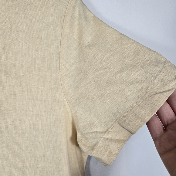 Vintage Original TY Wear Loose Fit Butter Yellow Linen Blend Maxi Dress Small - Picture 5 of 14